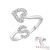Adjustable Free Size Fancy Silver Alphabet Ring 925