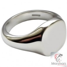 Mans Sterling Silver Cushion Signet Ring