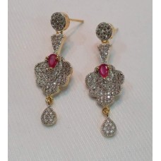 Pink Stone Studded Earrings