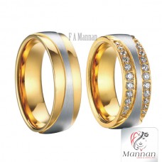 Luxury Custom Silver Wedding Band Couple Ring