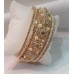 Gold-Tone Imitation Pearl and Crystal Bangle Bracelet