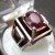 African Ruby Mans Ring